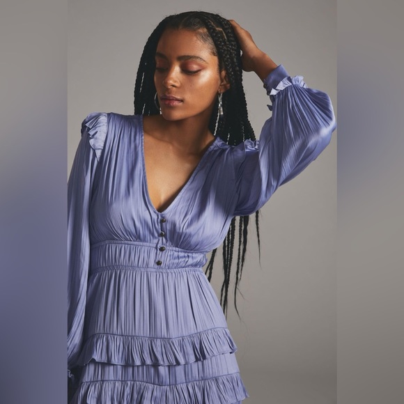 Anthropologie Tiered Ruffled Mini Dress 3X Plus size - Picture 2 of 6